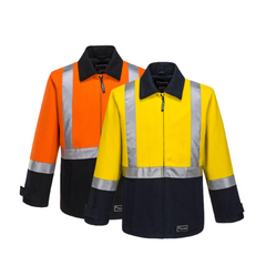 Portwest Mens Huski Bluey Jacket Hi Vis Full Zip Flame Resistant Lining K8018