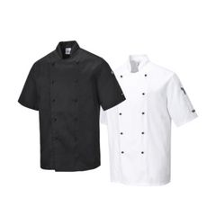 Portwest Mens Kent Chefs Jacket Mandarin Collar Durable Comfort Work C734