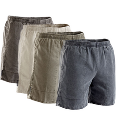 Stubbies Ruggers Men Pigment Dyed Cotton Elastic Comfy Waist Shorts Work SE420X