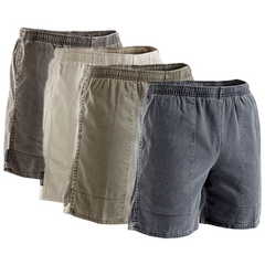 Stubbies Ruggers Mens Pigment Dyed Cotton Elasticised Waist Shorts Work SE420H