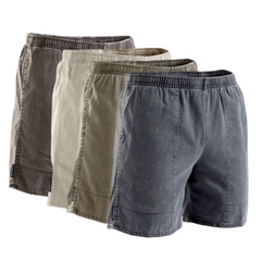 Stubbies Ruggers Mens Pigment Dyed Shorts Drawcord Cotton Elastic Work SE4200