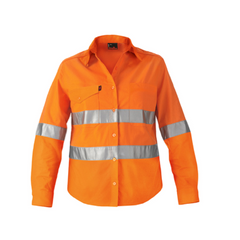 KingGee WorkCool 2 Womens Hi Vis Taped Shirt Long Sleeve Work Lightweight K44545