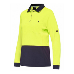 KingGee WorkCool Womens Spliced Polo L/S Comfort Work Safety Hyperfreeze K44730