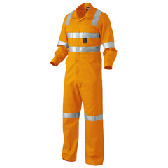 KingGee Mens Safety Overall X Pattern Tool Pocket H-Vis Cotton Drill Work K51015