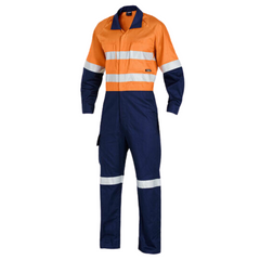 KingGee Mens WorkCool 2 Spliced Overall Work Comfy Safety Cotton Ripstop K51540