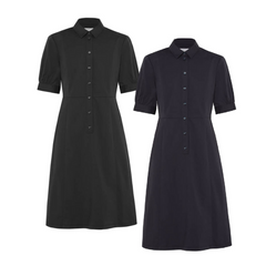 NNT Womens Avignon Shirt Dress Fit Flare Collared Elbow Length Cotton CAT69K