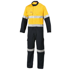Mens Hard Yakka Protect Hi-Vis 2 Tone Tecasafe Plus Coverall Safety Taped Y00303