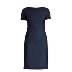 NNT Womens Crepe Stretch S/S Dress Scoope Neckline Black Dress CAT62U